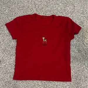 Red Shirt with Embroidered Design